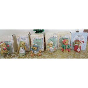 6 Vintage,beautiful,Cherished Teddies, Christmas hanging ornaments new w/boxes